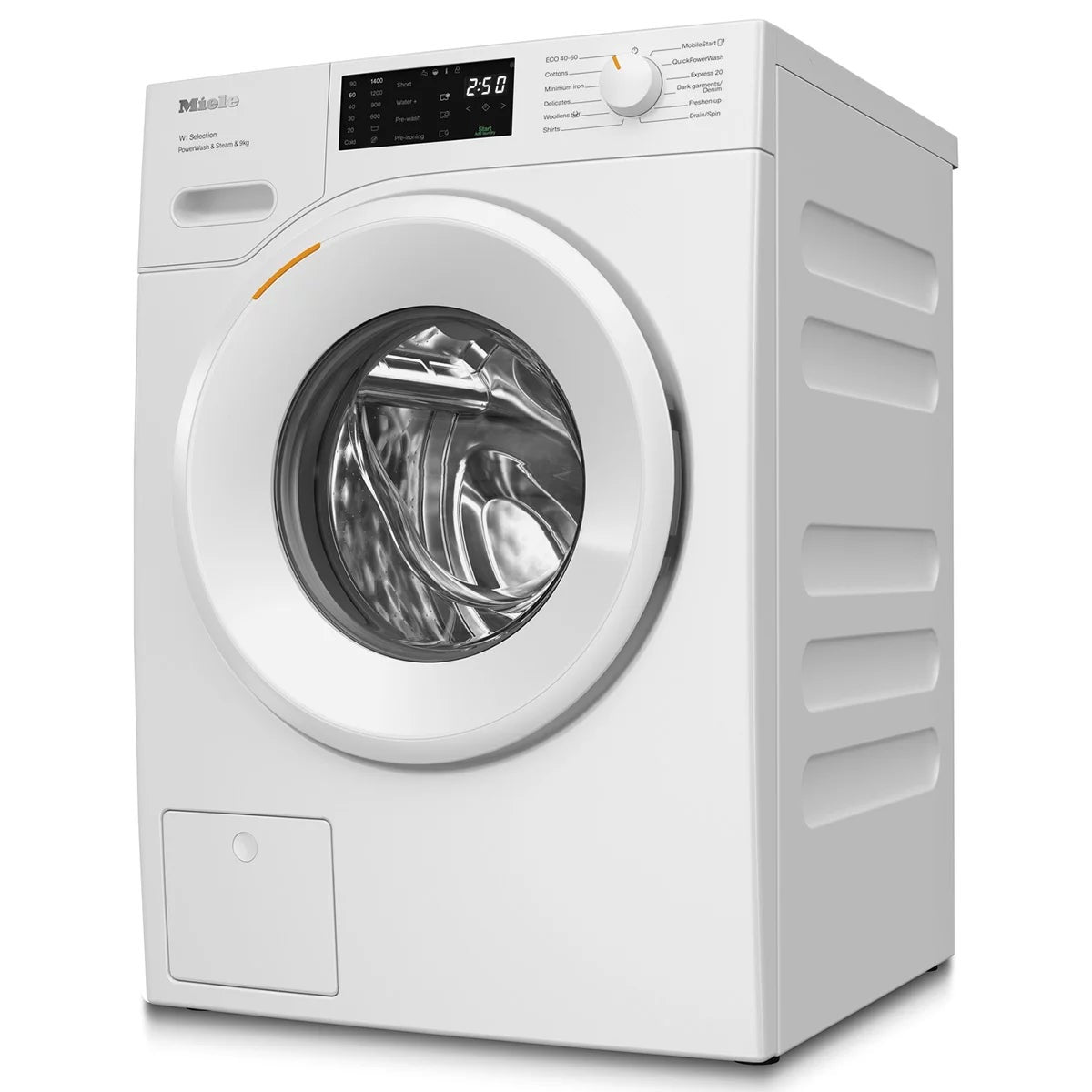 Miele WSD383 WCS, 9kg Washing Machine, A Rated in White, view 3