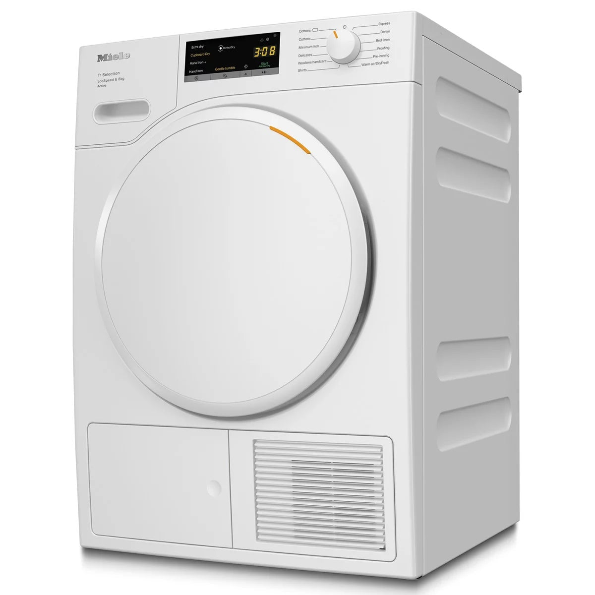 Miele TSA523 WP 8kg Heat Pump Tumble Dryer, A+++ Rated in White, view 3