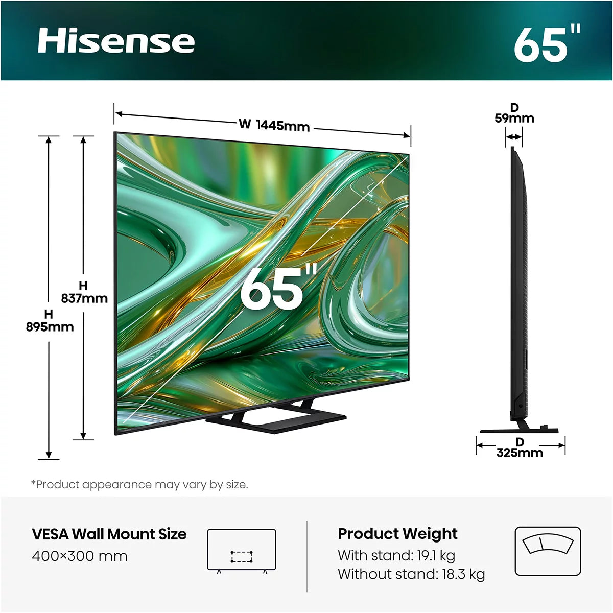 Hisense 65E8STUK 65 Inch Mini LED 4K UHD Smart TV