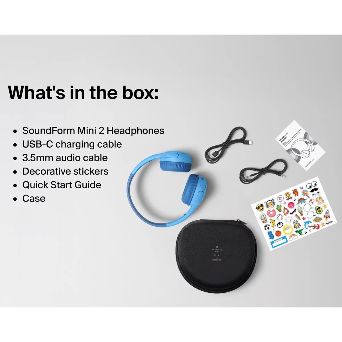 Belkin Soundform Mini 2 Wireless Kids Headphones with Travel Case, view 16