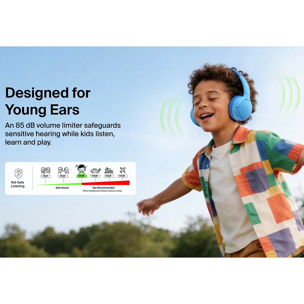 Belkin Soundform Mini 2 Wireless Kids Headphones with Travel Case, view 15