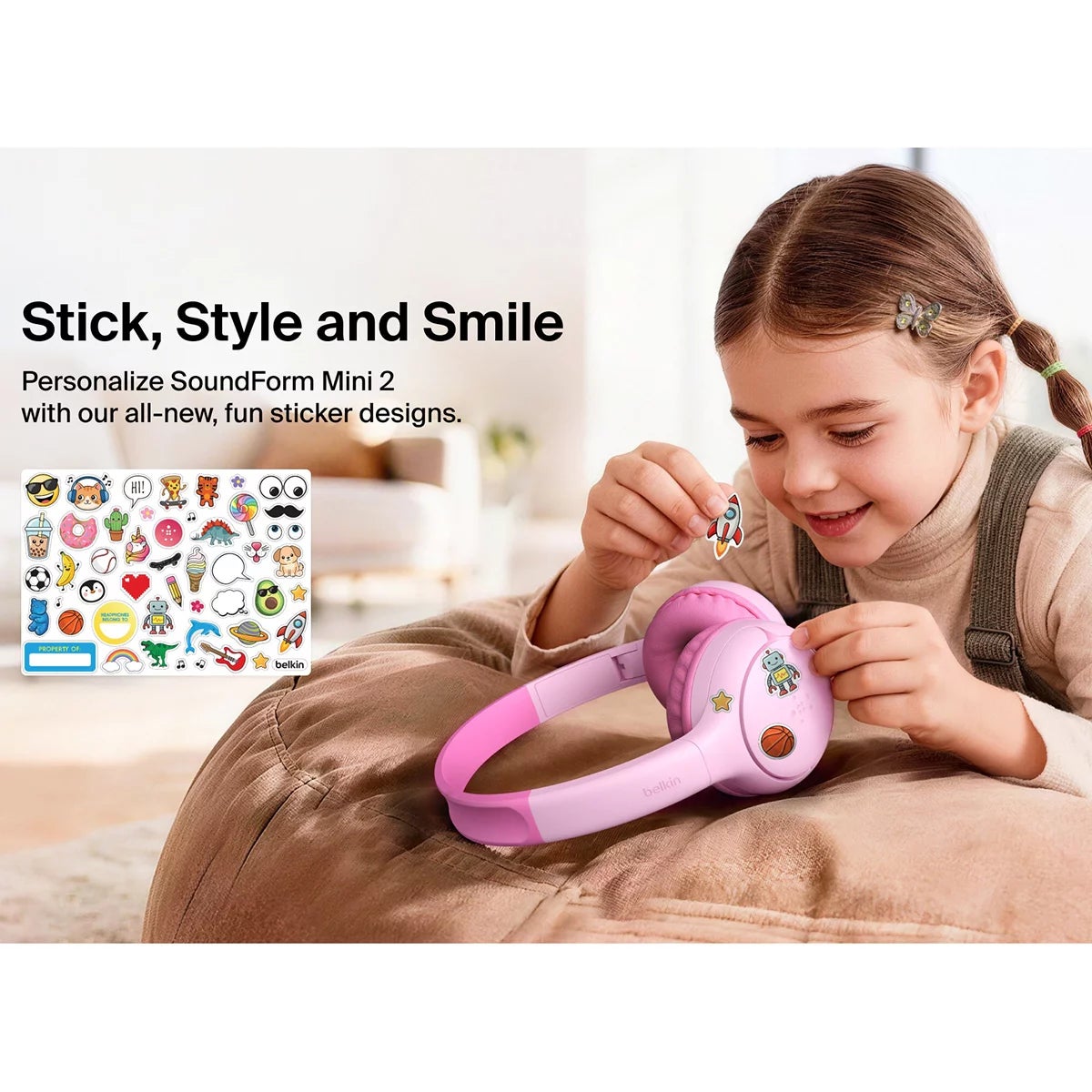 Belkin Soundform Mini 2 Wireless Kids Headphones with Travel Case, view 23