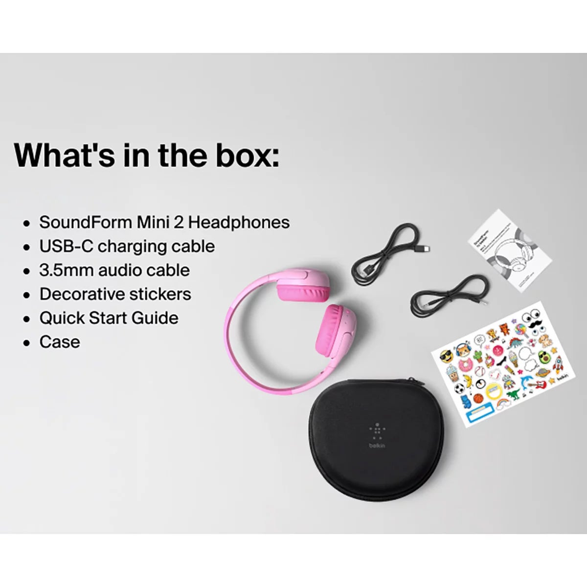 Belkin Soundform Mini 2 Wireless Kids Headphones with Travel Case, view 24