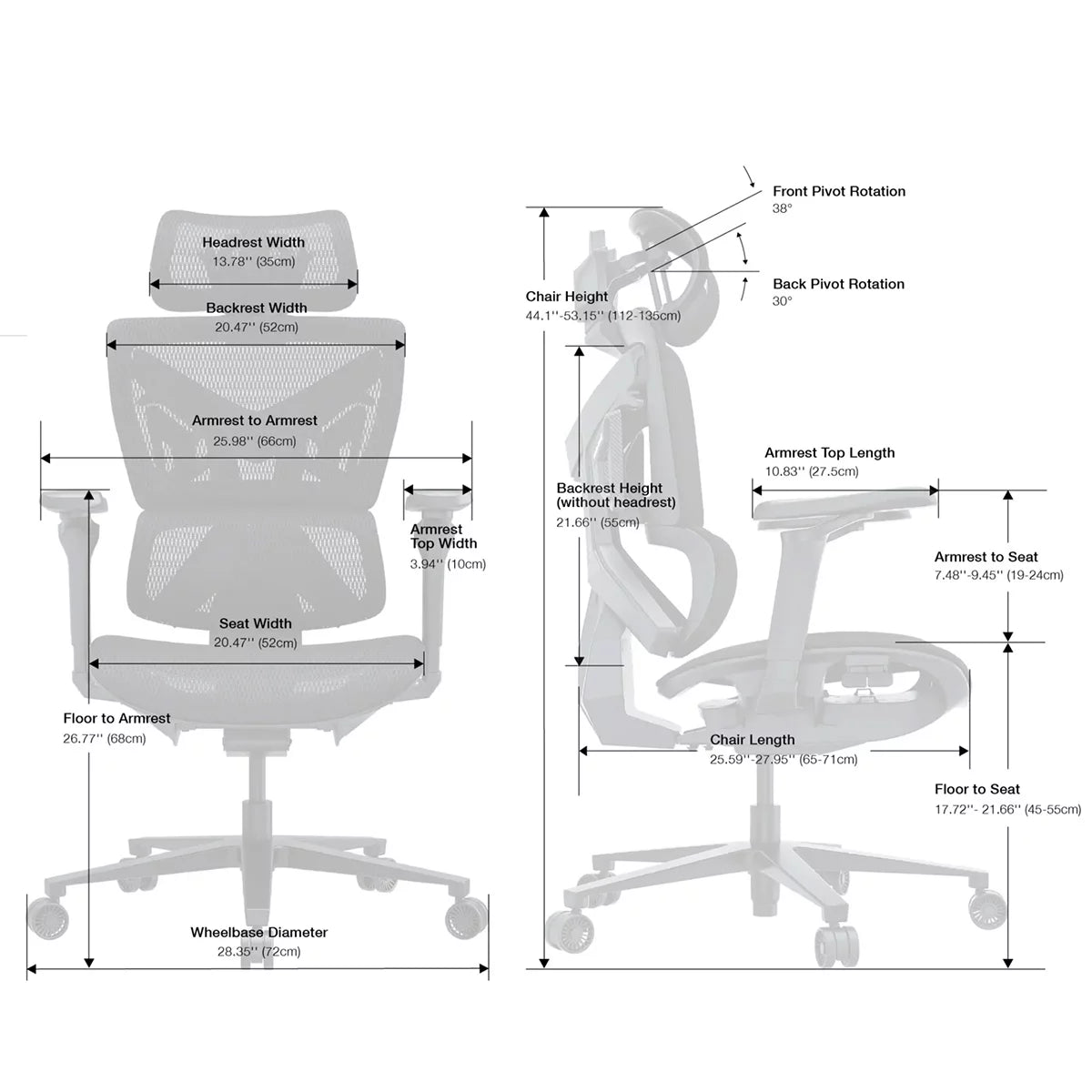 anda seaT X-Air Pro Mesh Gaming Chair, Black, view 2