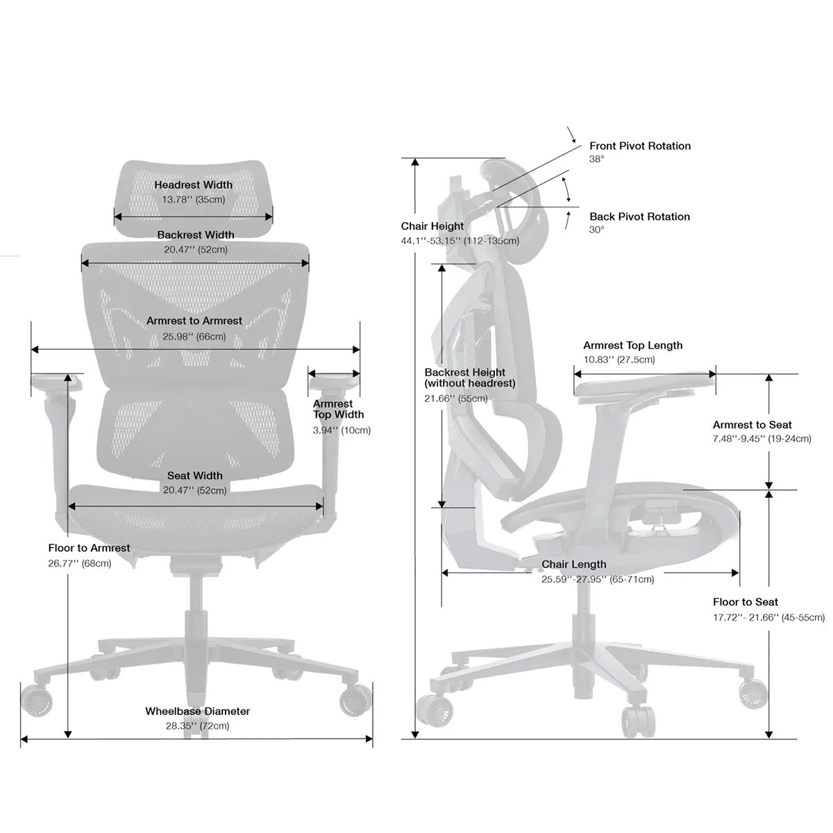 anda seaT X-Air Pro Mesh Gaming Chair, Grey, view 2