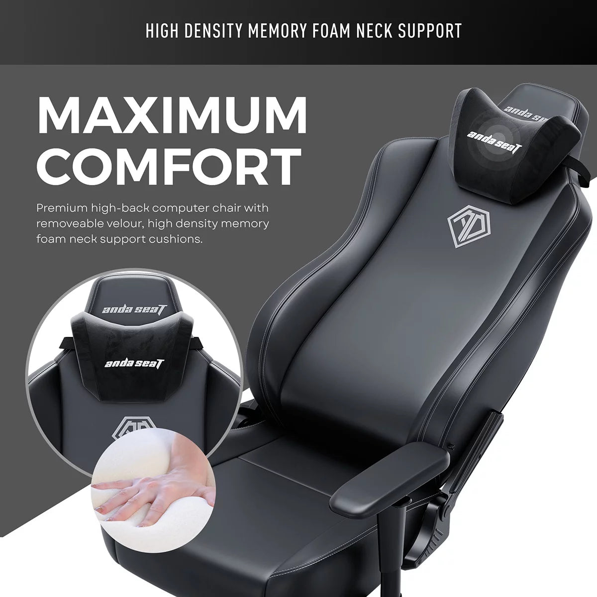 anda seaT Novis Max Extra Large Gaming Chair, Black, view 4