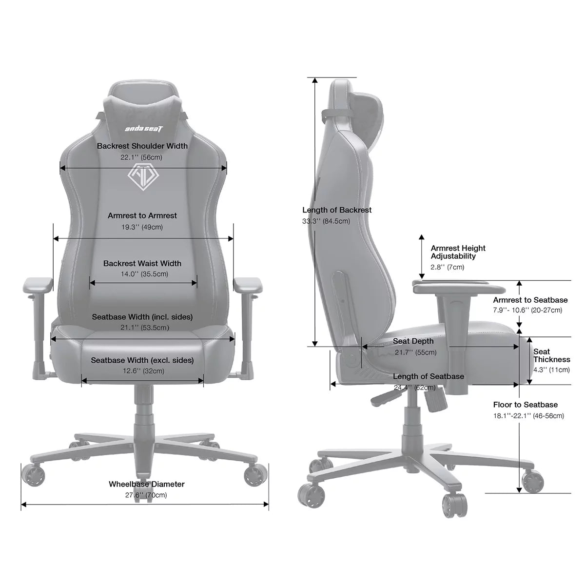 anda seaT Novis Max Extra Large Gaming Chair, Black, view 2