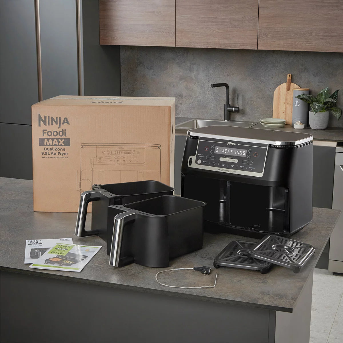 Ninja AF451UK Foodi MAX Dual Zone Air Fryer with Smart Cook System in Black, view 8