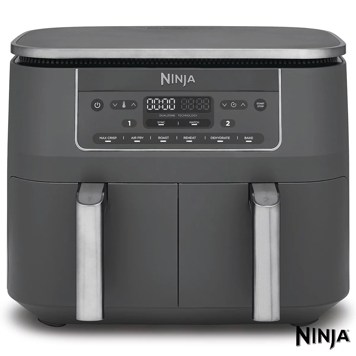 Ninja DZ300UK 6-in-1 Dual Zone Air Fryer in Gun Metal Grey