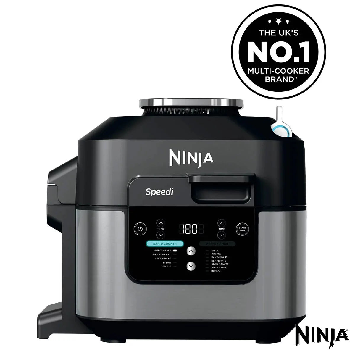 Ninja ON500UK Speedi 12 in 1 Multi Cooker, Air Fryer & Slow Cooker in Black