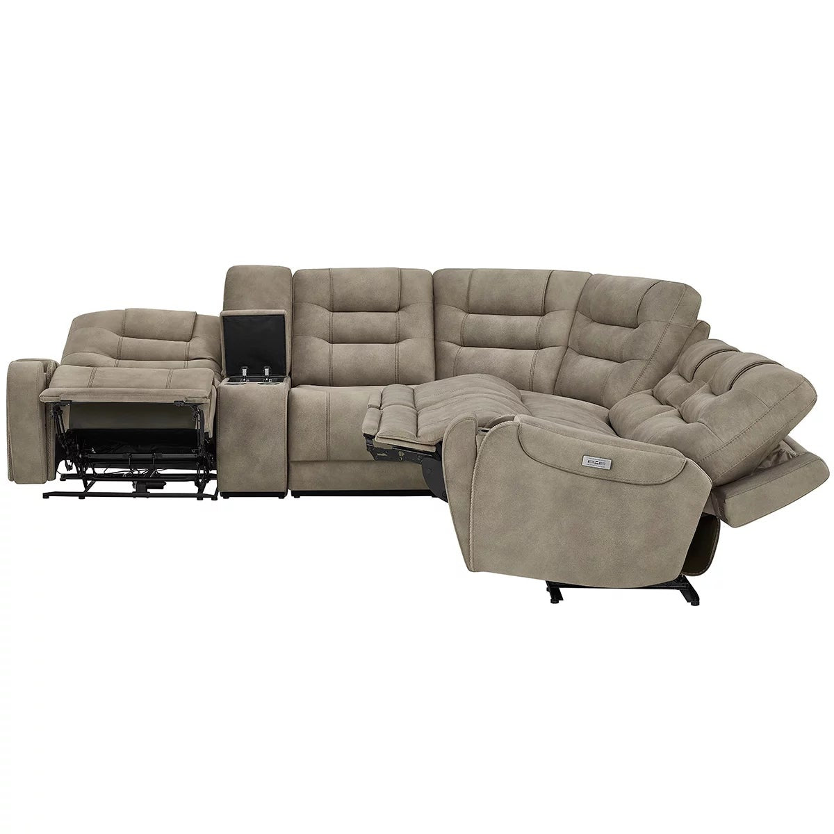 Barcalounger Carmelo Fabric Power Reclining Sectional Sofa with Power Headrests, view 5
