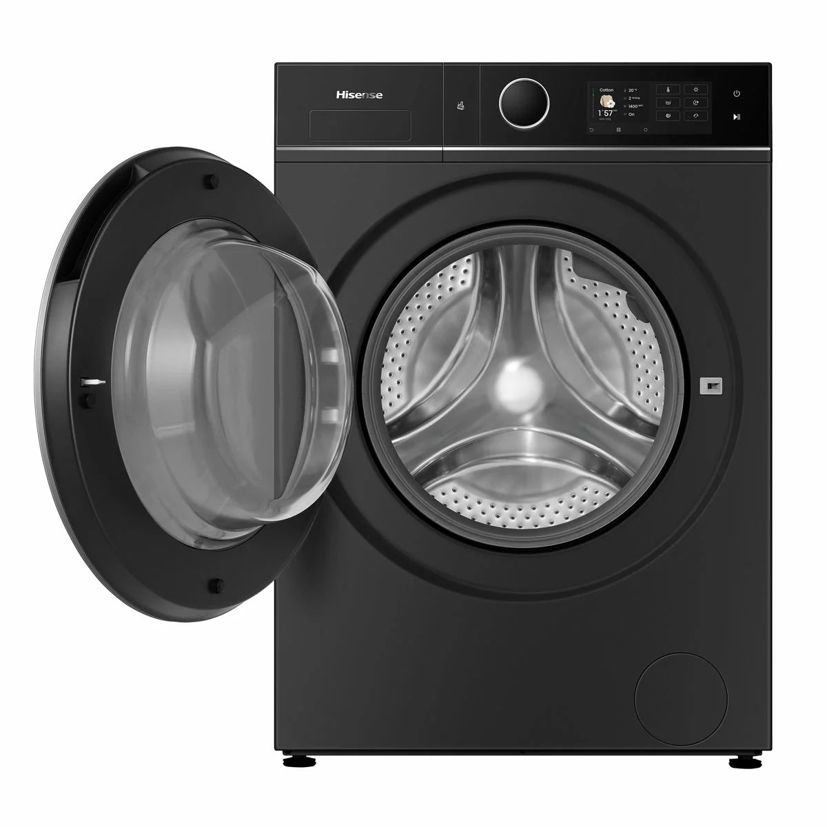 Hisense KitchenFit 5i Series WD5I1245BBRH 12kg / 8kg Washer Dryer, A Rated in Black, view 2