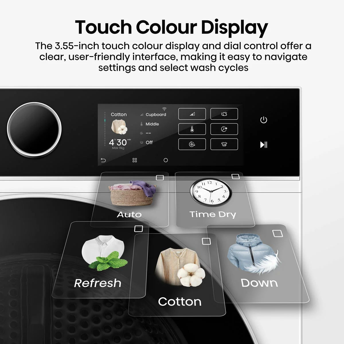 Hisense KitchenFit 5i Series DH5I904BWBC, 9kg Heat Pump Dryer, A+++ Rated in White, view 6