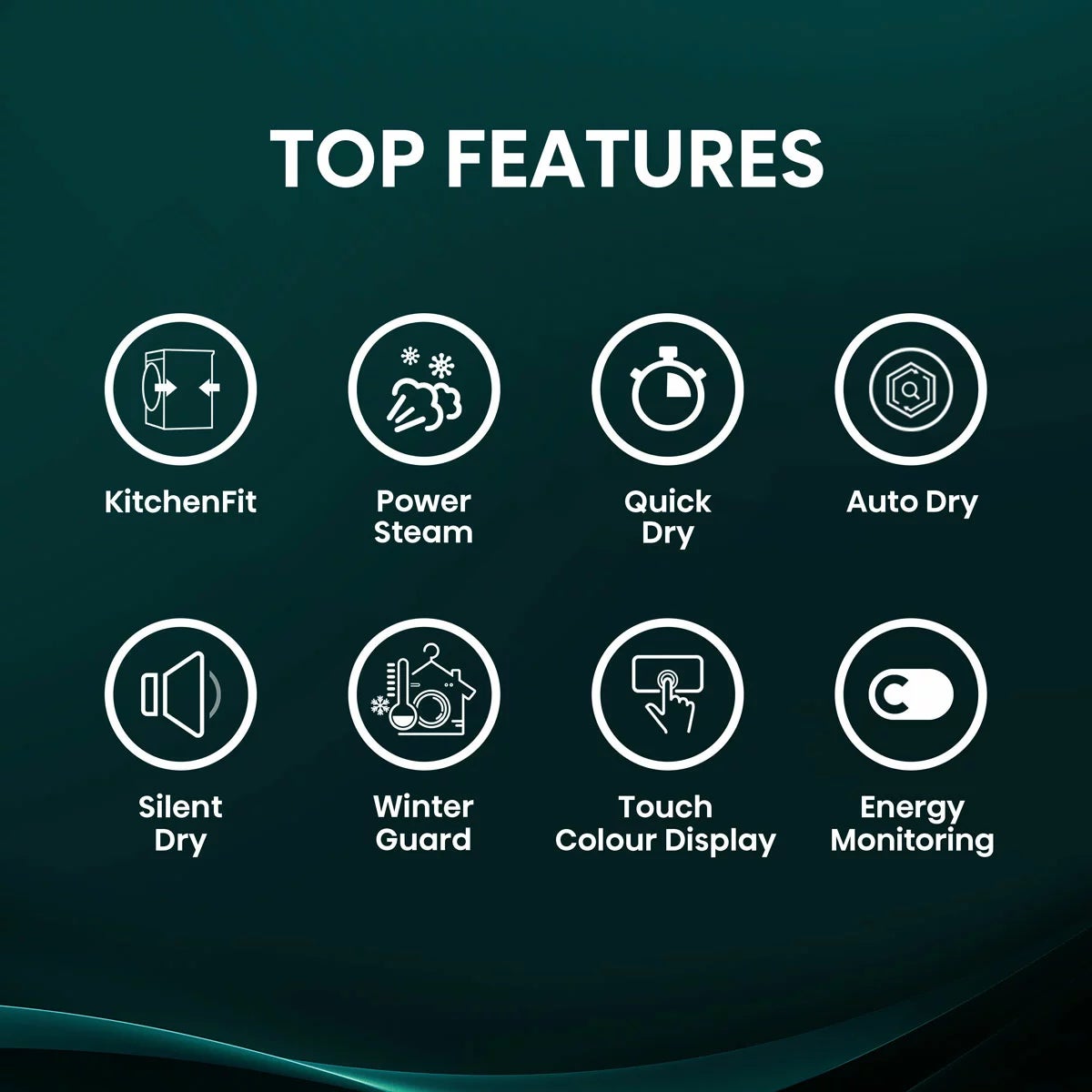 Hisense KitchenFit 5i Series DH5I904BBBC, 9kg Heat Pump Dryer, A+++ Rated in Black, view 4