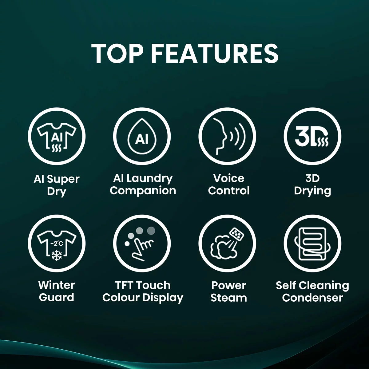 Hisense 7i Series DH7I108BBAB1 10kg Heat Pump Dryer, A+++ Rated in Black, view 3