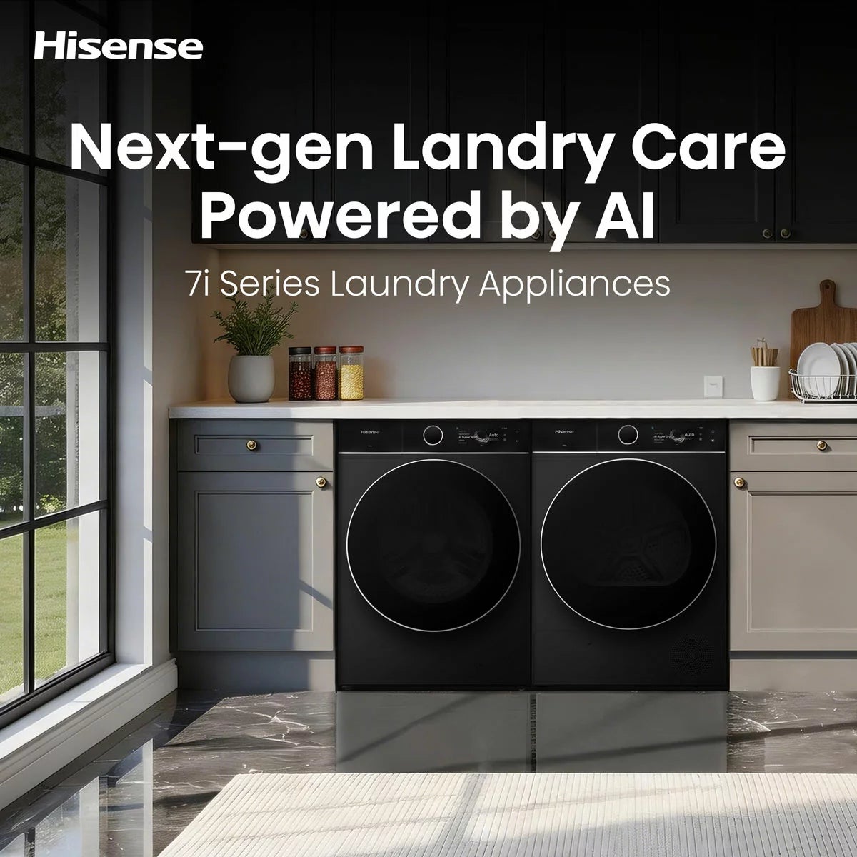 Hisense 7i Series DH7I108BBAB1 10kg Heat Pump Dryer, A+++ Rated in Black, view 2