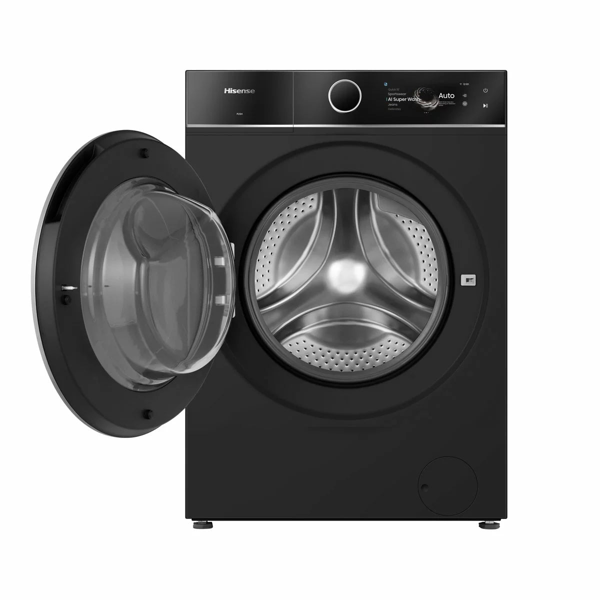 Hisense KitchenFit 7i Series WF7I1248BBR, 12kg Washing Machine, A Rated in Black, view 4