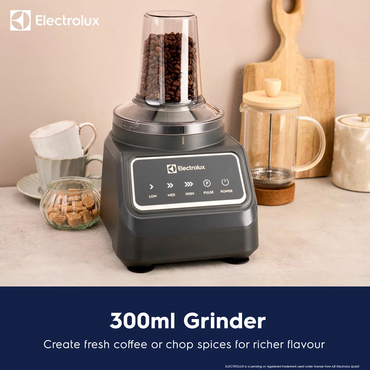 Electrolux SDA2838ELGRY 1000W Multi Food Processor & Blender in Grey, view 5