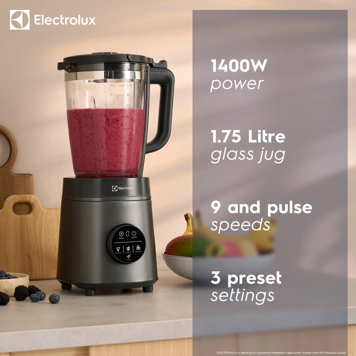 Electrolux SDA2877ELGRY 1400W Digital Blender With Grinder in Grey, view 2
