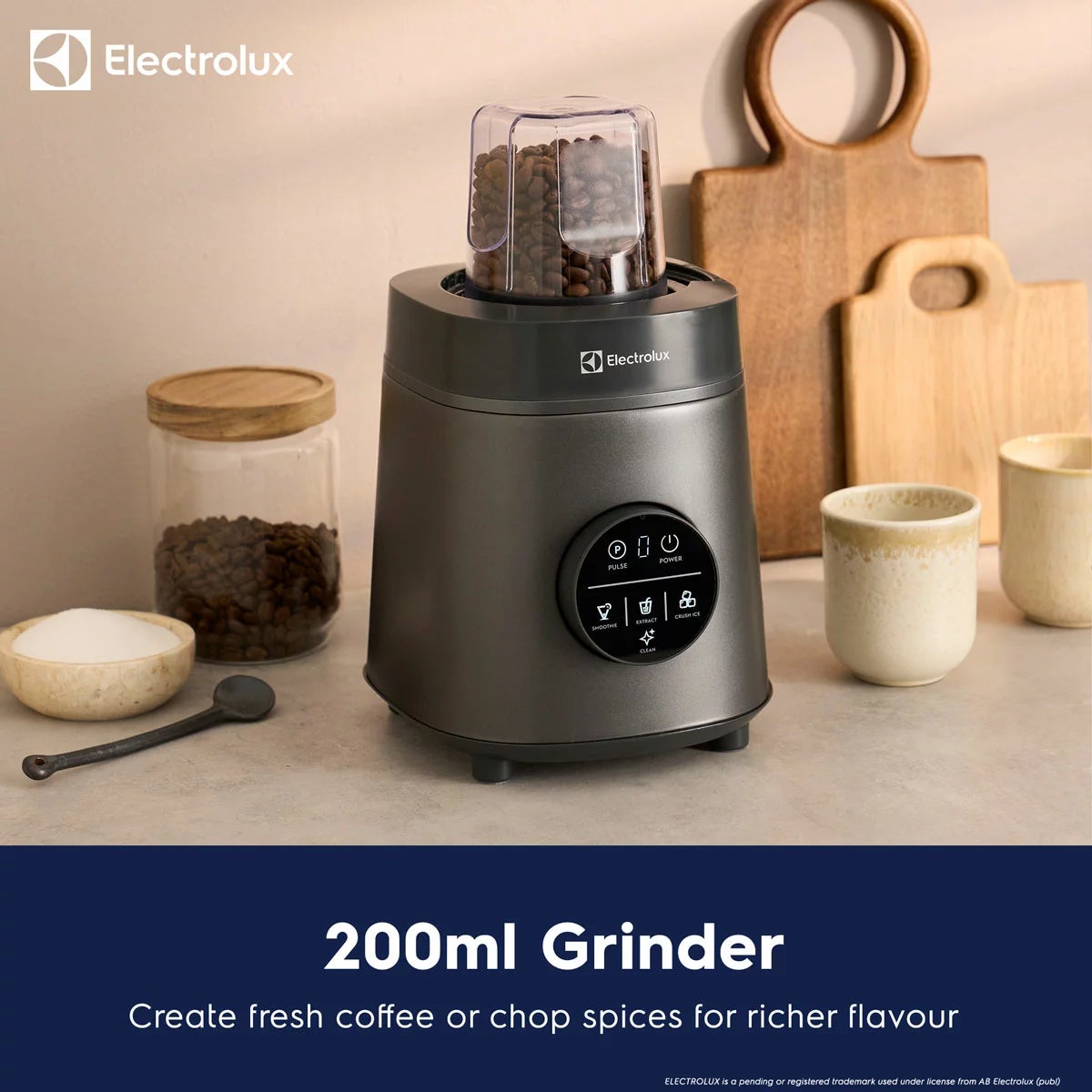 Electrolux SDA2877ELGRY 1400W Digital Blender With Grinder in Grey, view 4
