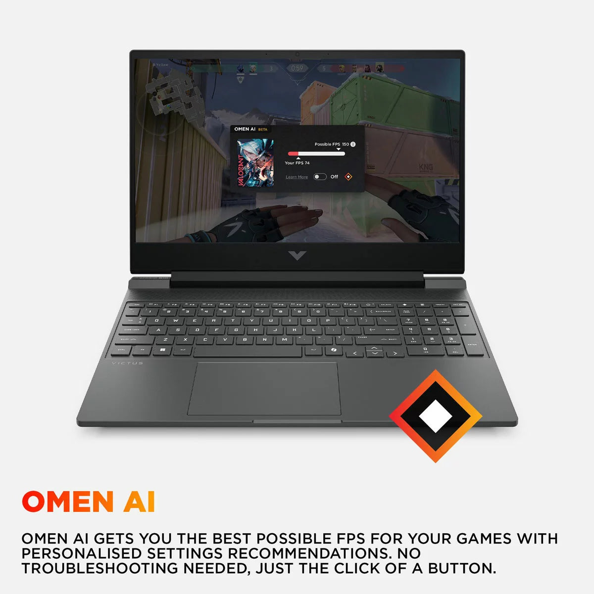 HP Victus, AMD Ryzen 5, 16GB RAM, 1TB SSD, NVIDIA GeForce RTX 5050, 15.6 inch Gaming Laptop, 15-fb3004na, view 2