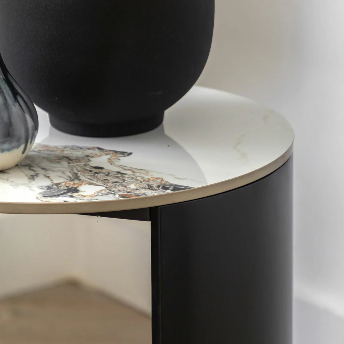 Gallery Marzio White Marble Side Table, view 3