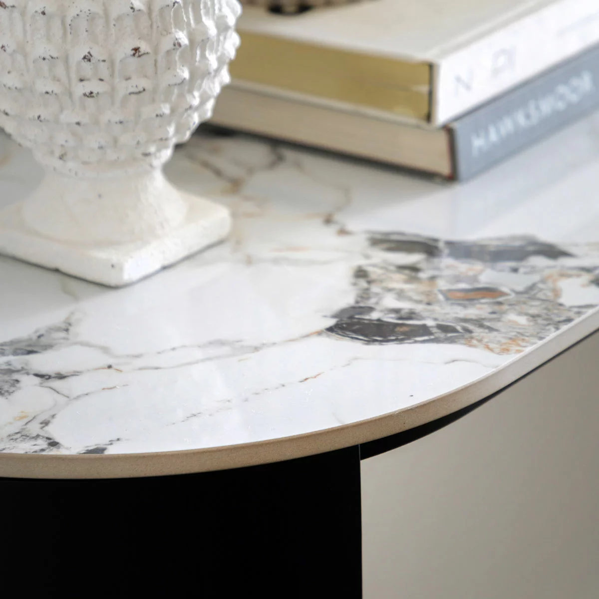 Gallery Marzio White Marble Console Table, view 3