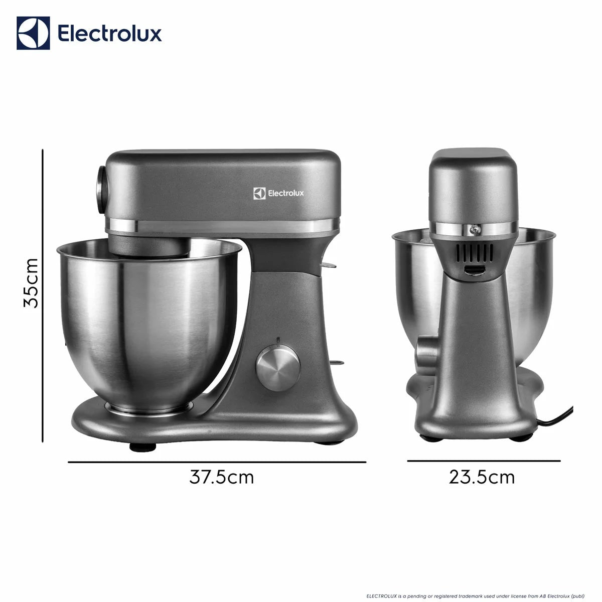Electrolux SDA2842ELGRY 1600W Die-Cast 6.5L Stand Mixer in Grey, view 7