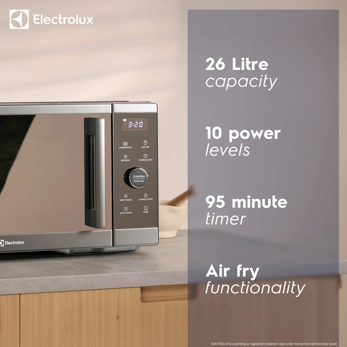 Electrolux SDA2868ELGRY 26L 5-in-1 Combination Microwave in Grey, view 2