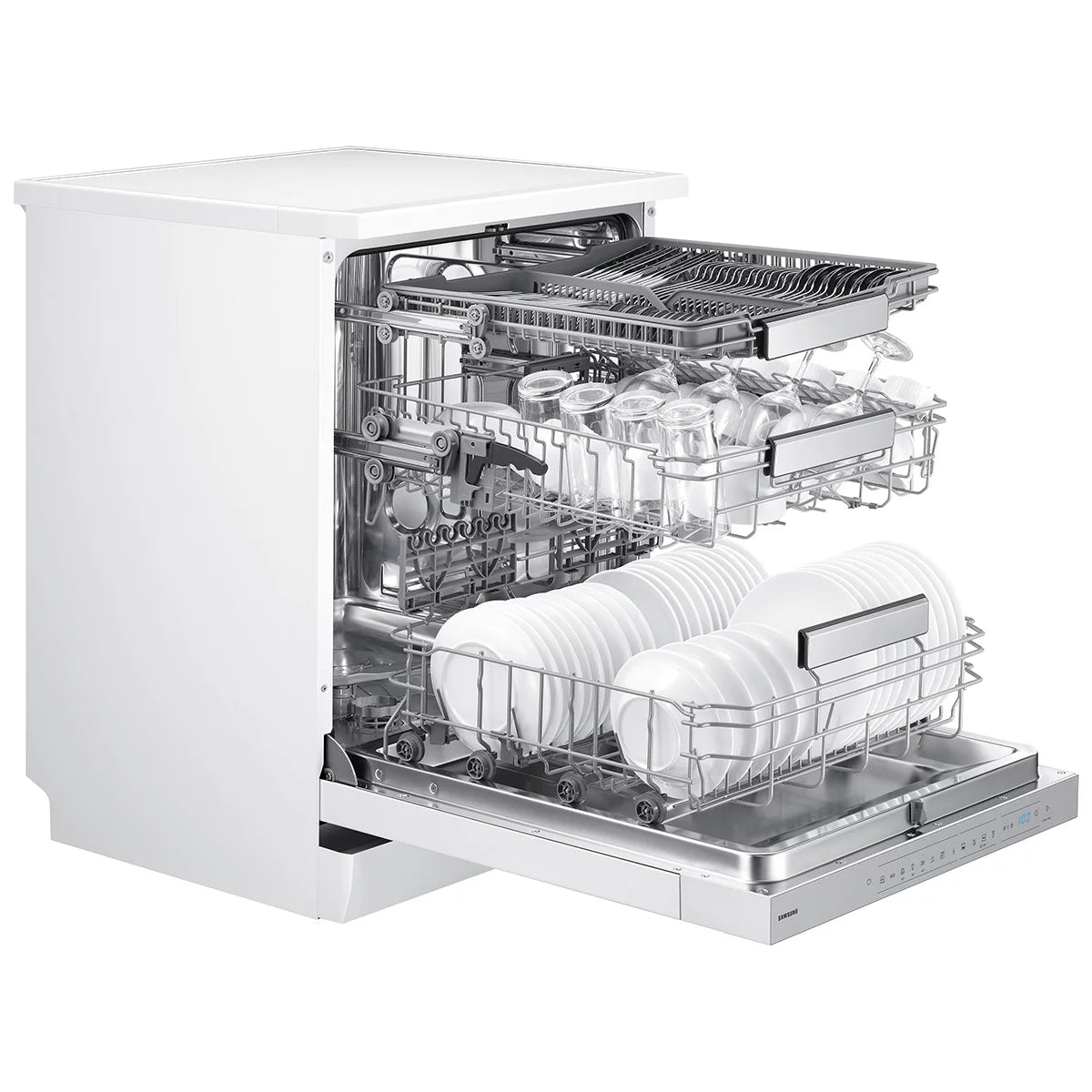 Samsung DW70H73YCFVU4 Series 7 Dishwasher, C Rated in White, view 4