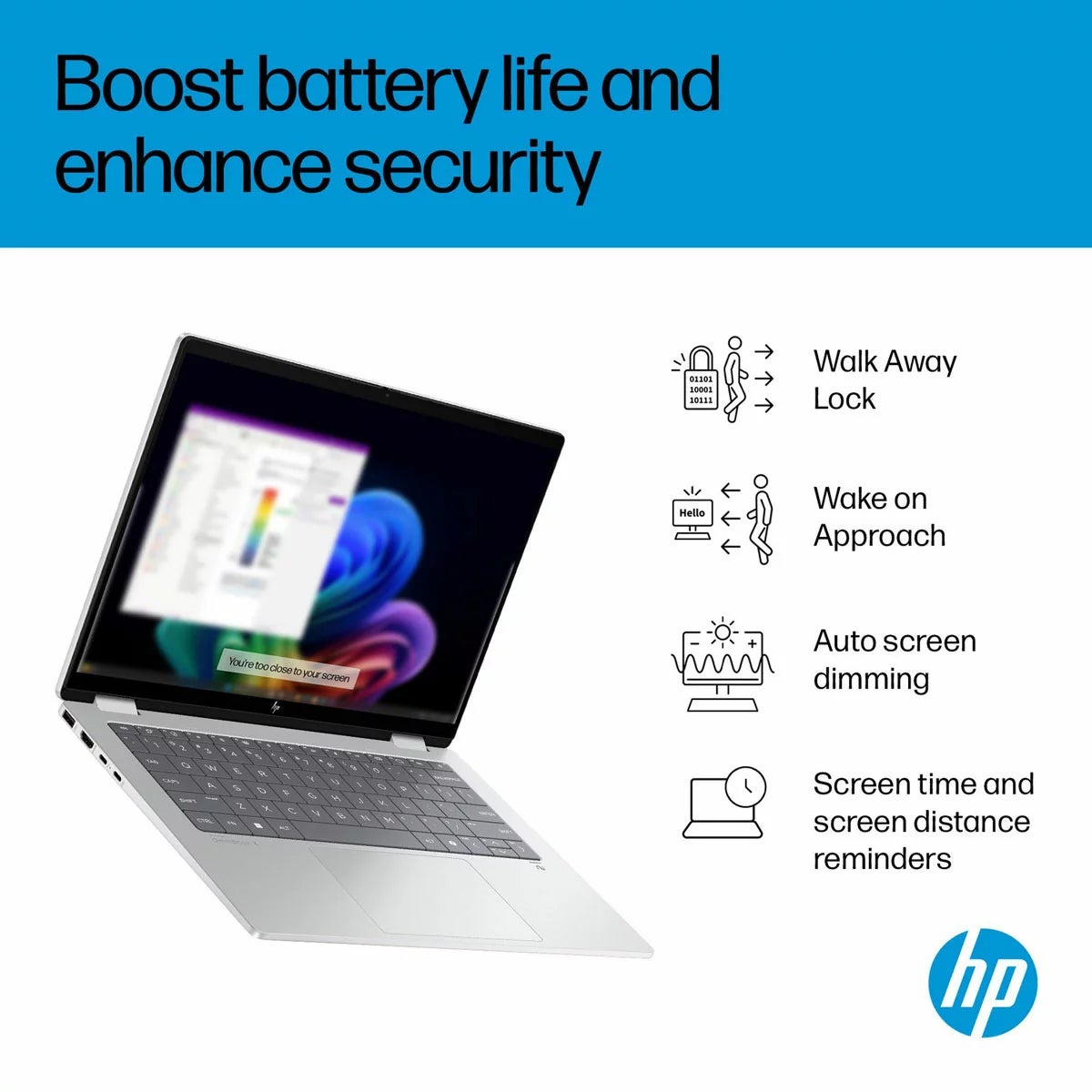 HP Omnibook X Flip, Copilot+ PC, Intel Core Ultra 5, 16GB RAM, 512GB SSD, 14 Inch Convertible 2 in 1 Laptop, 14-fm0005na, view 7