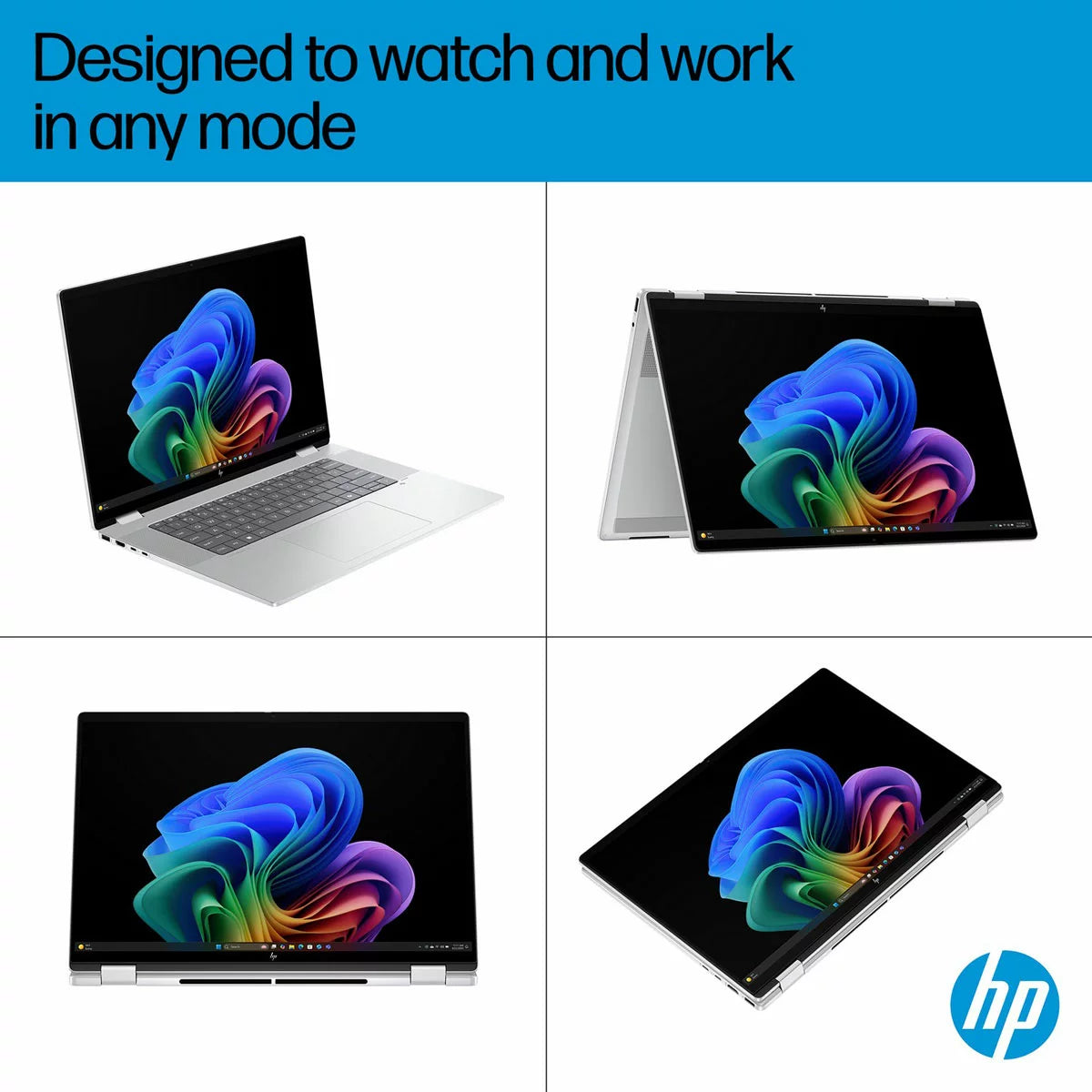 HP Omnibook X Flip, Copilot+ PC, Intel Core Ultra 5, 16GB RAM, 512GB SSD, 16 Inch Convertible 2 in 1 Laptop, 16-as0004na, view 2