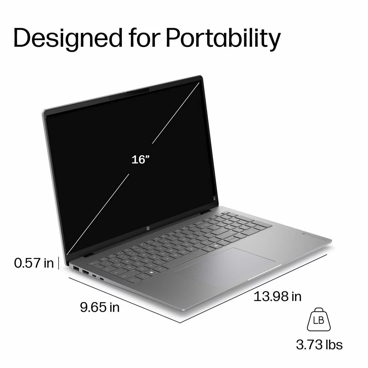 HP Omnibook 5, Copilot+ PC, Intel Core Ultra 7, 16GB RAM, 512GB SSD, 16 inch OLED Laptop, 16-bm0000nax, view 8