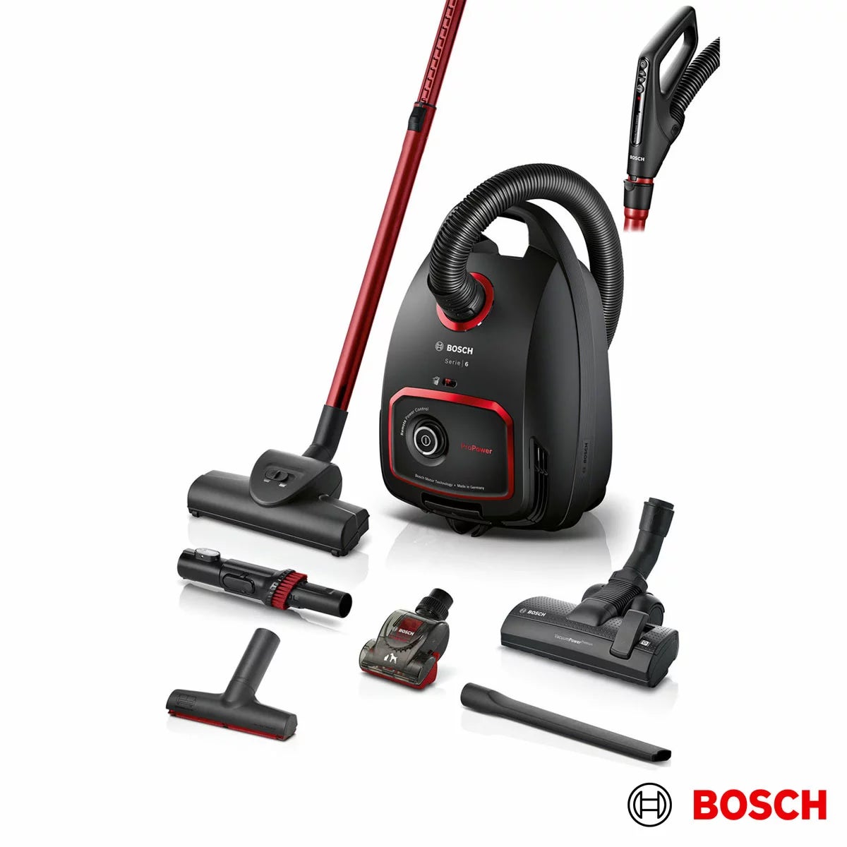 Bosch BGL6POWGB Series 6 Pro Power Bagged Cylinder Vacuum Cleaner in Black