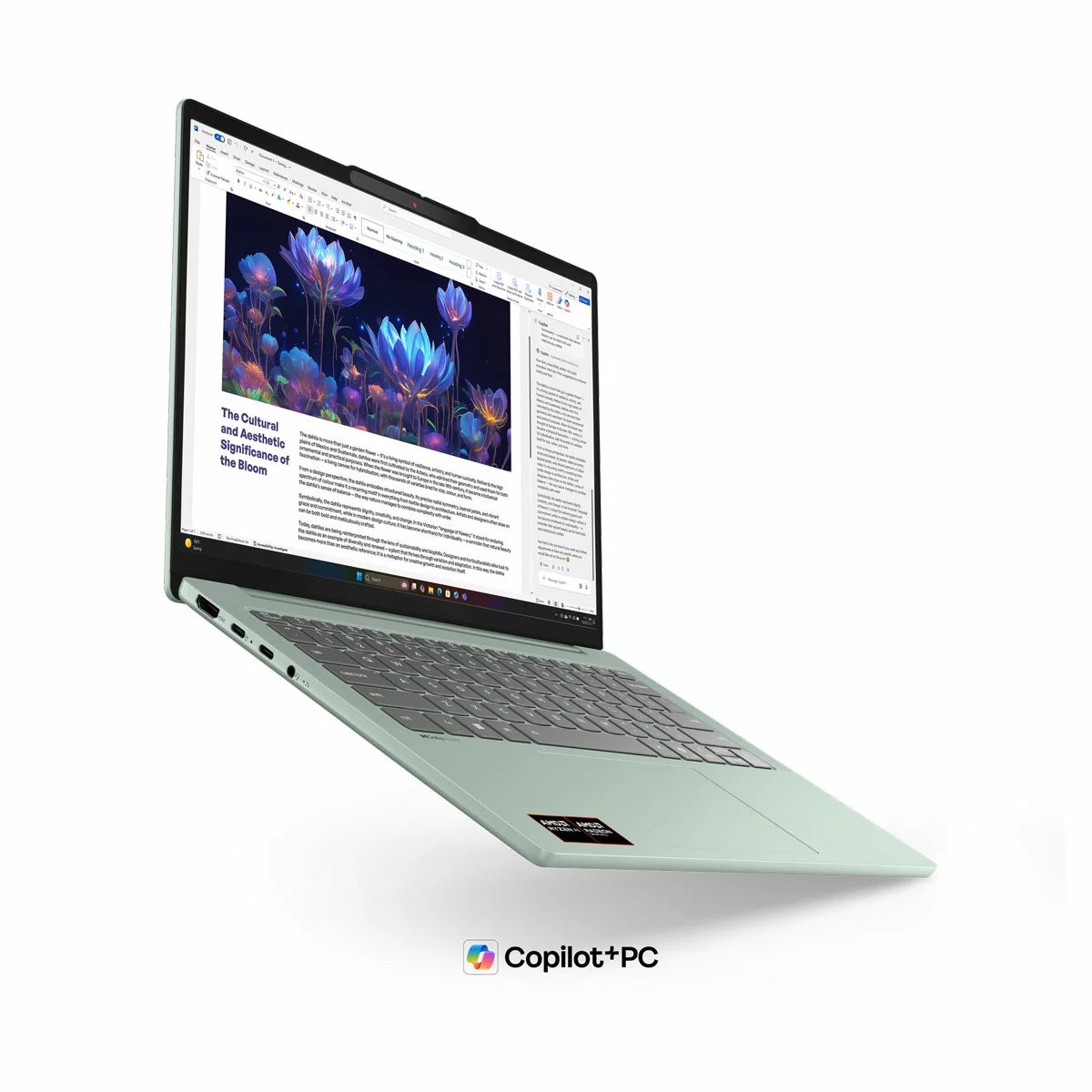 Lenovo IdeaPad Slim 5, Copilot+ PC, AMD Ryzen AI 5, 16GB RAM, 512GB SSD, 14 inch OLED Laptop, 83S1000SUK, view 3