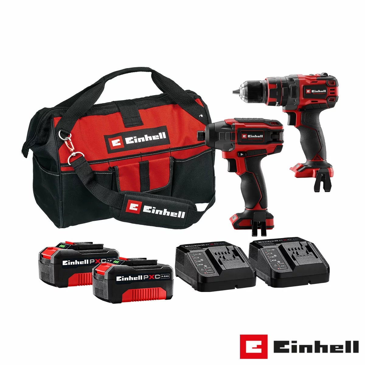 Einhell Professional Brushless Combi Drill & Impact Driver Including 2 x 4.0Ah Batteries And Storage Bag