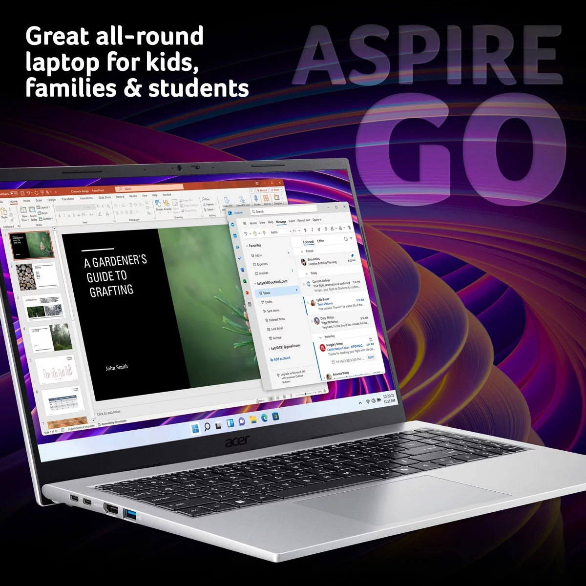 Acer Aspire Go 15, Intel Core 5, 16GB RAM, 512GB SSD, 15.6 Inch Laptop, NX.JRREK.00F, view 2