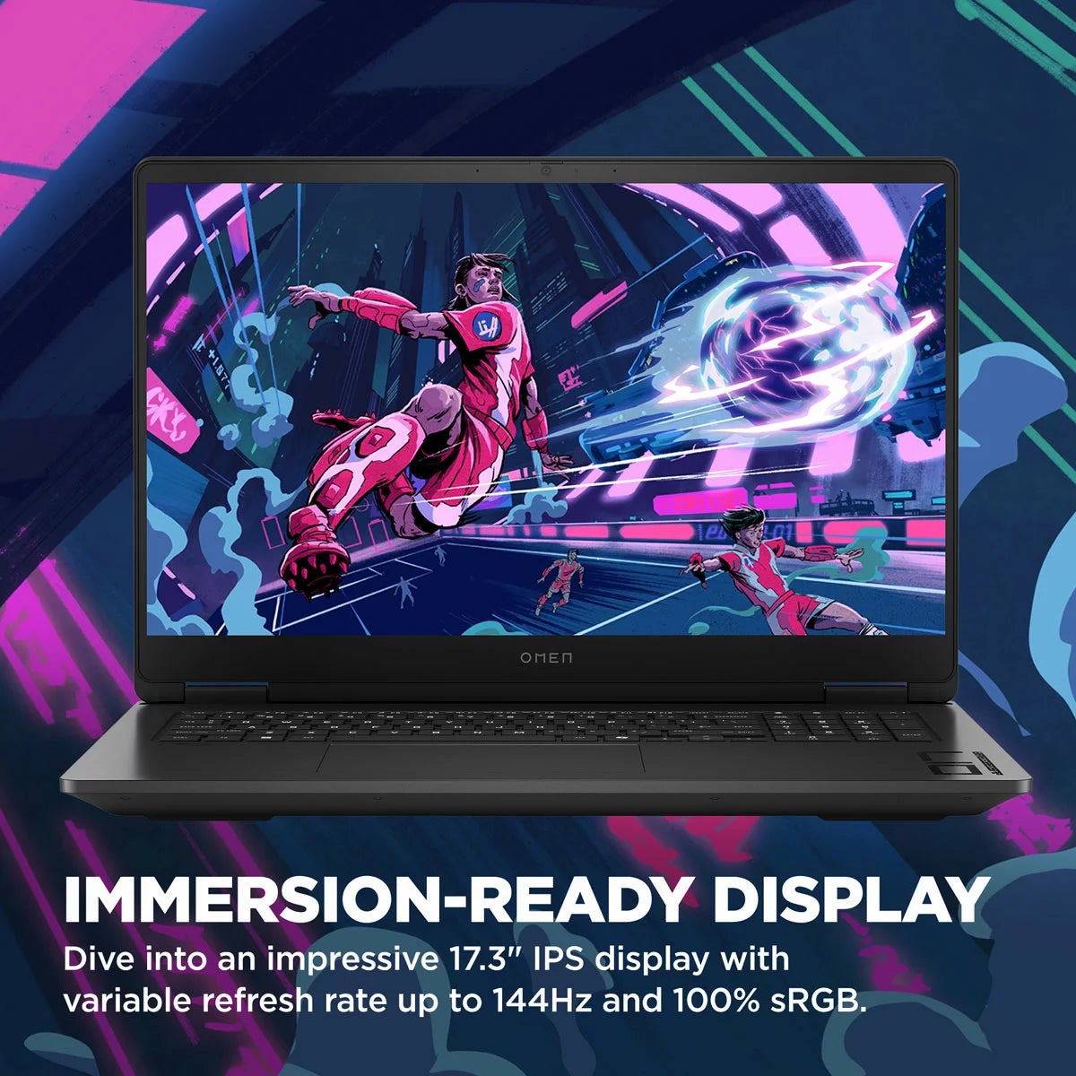 HP OMEN, AMD Ryzen AI 7, 16GB RAM, 1TB SSD, NVIDIA GeForce RTX 5060, 17.3 inch Gaming Laptop, 17-db1000na, view 2