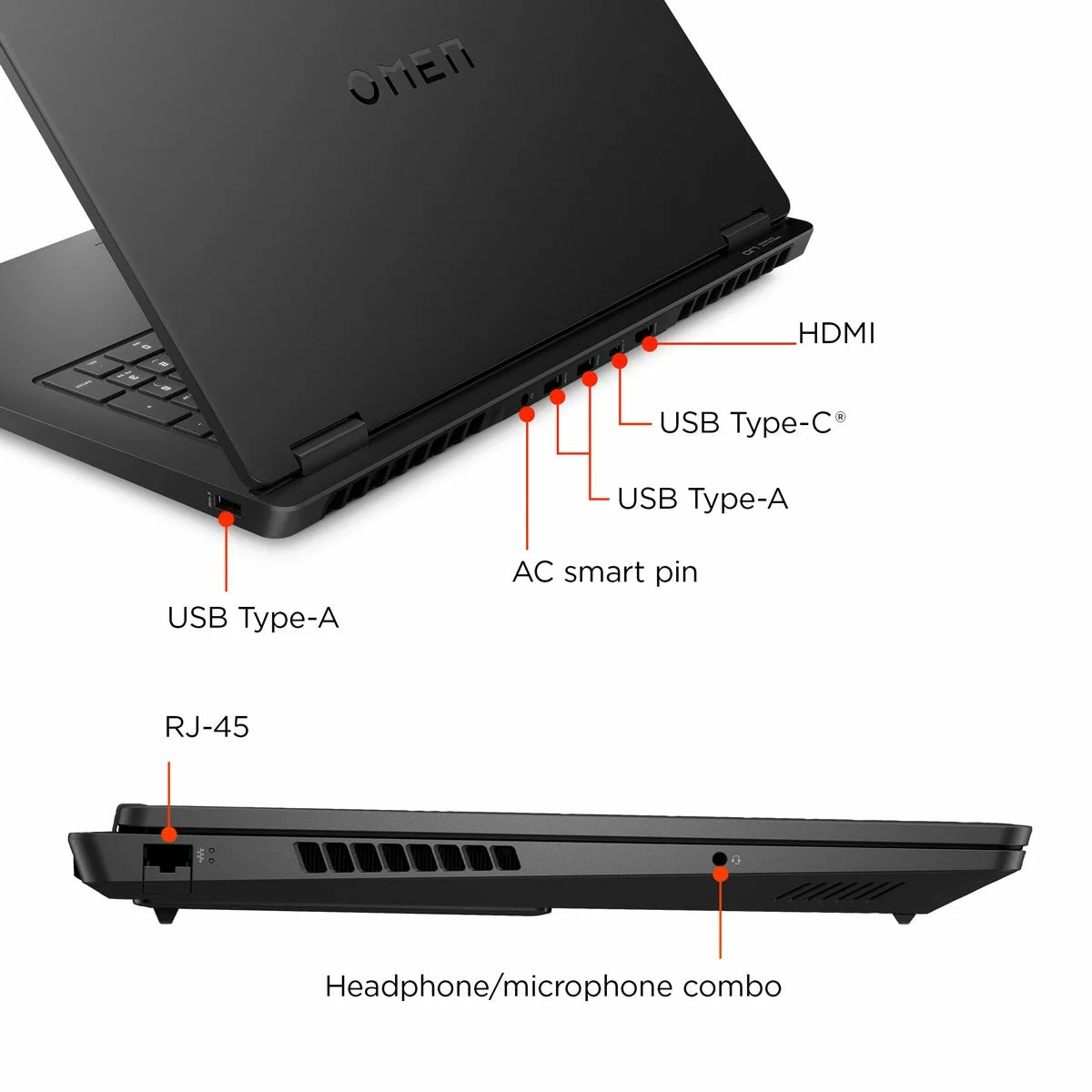 HP OMEN, AMD Ryzen AI 7, 16GB RAM, 1TB SSD, NVIDIA GeForce RTX 5060, 17.3 inch Gaming Laptop, 17-db1000na, view 6