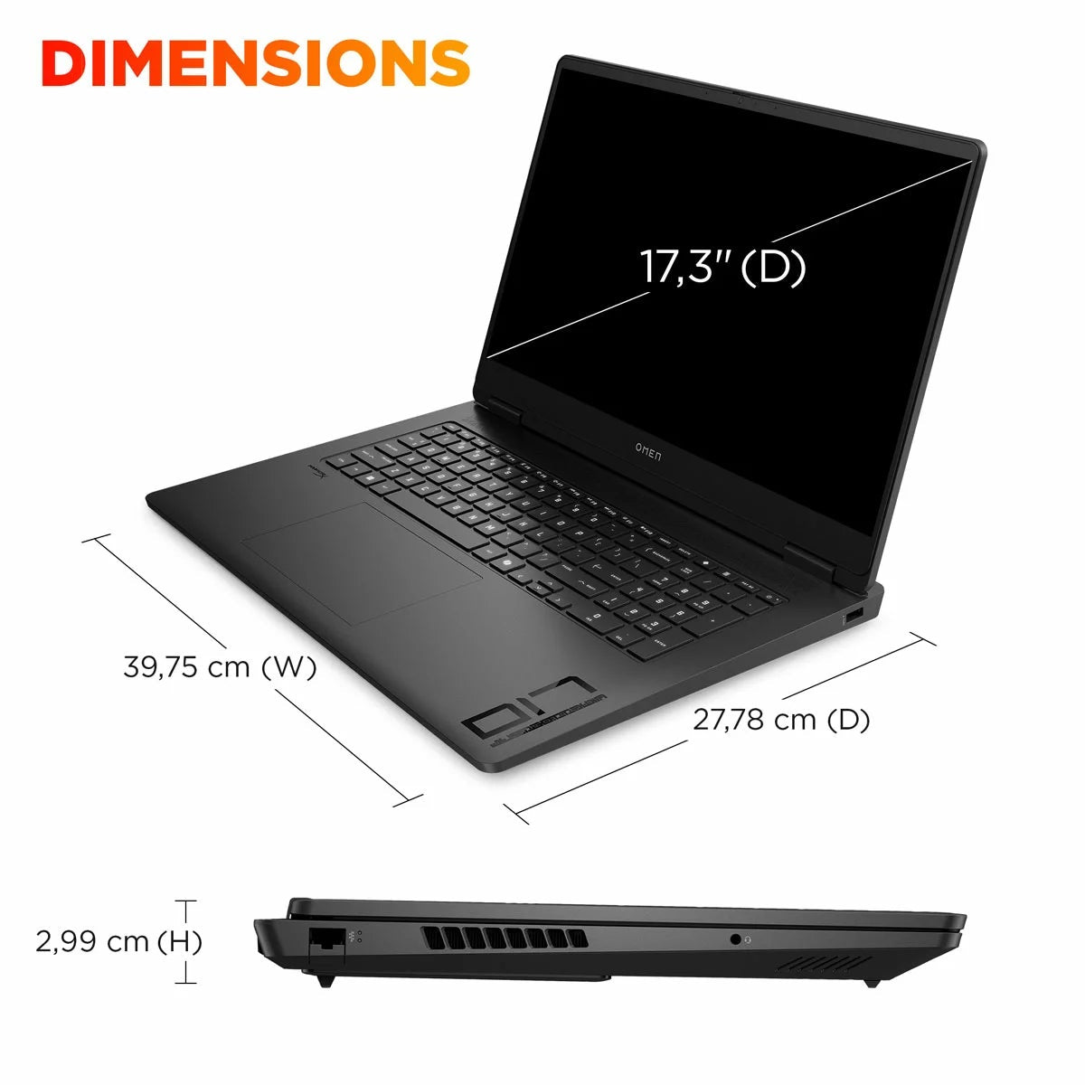 HP OMEN, AMD Ryzen AI 7, 16GB RAM, 1TB SSD, NVIDIA GeForce RTX 5060, 17.3 inch Gaming Laptop, 17-db1000na, view 5