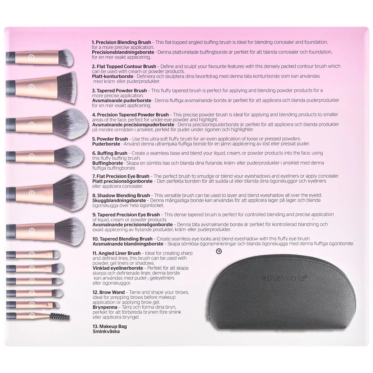 Brushworks Makeup Brush & Bag Set, view 3