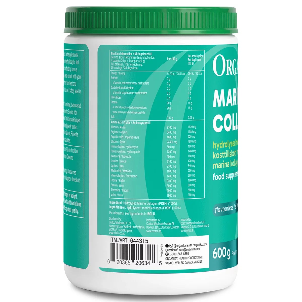 Organika Marine Collagen Powder, 600g, view 4