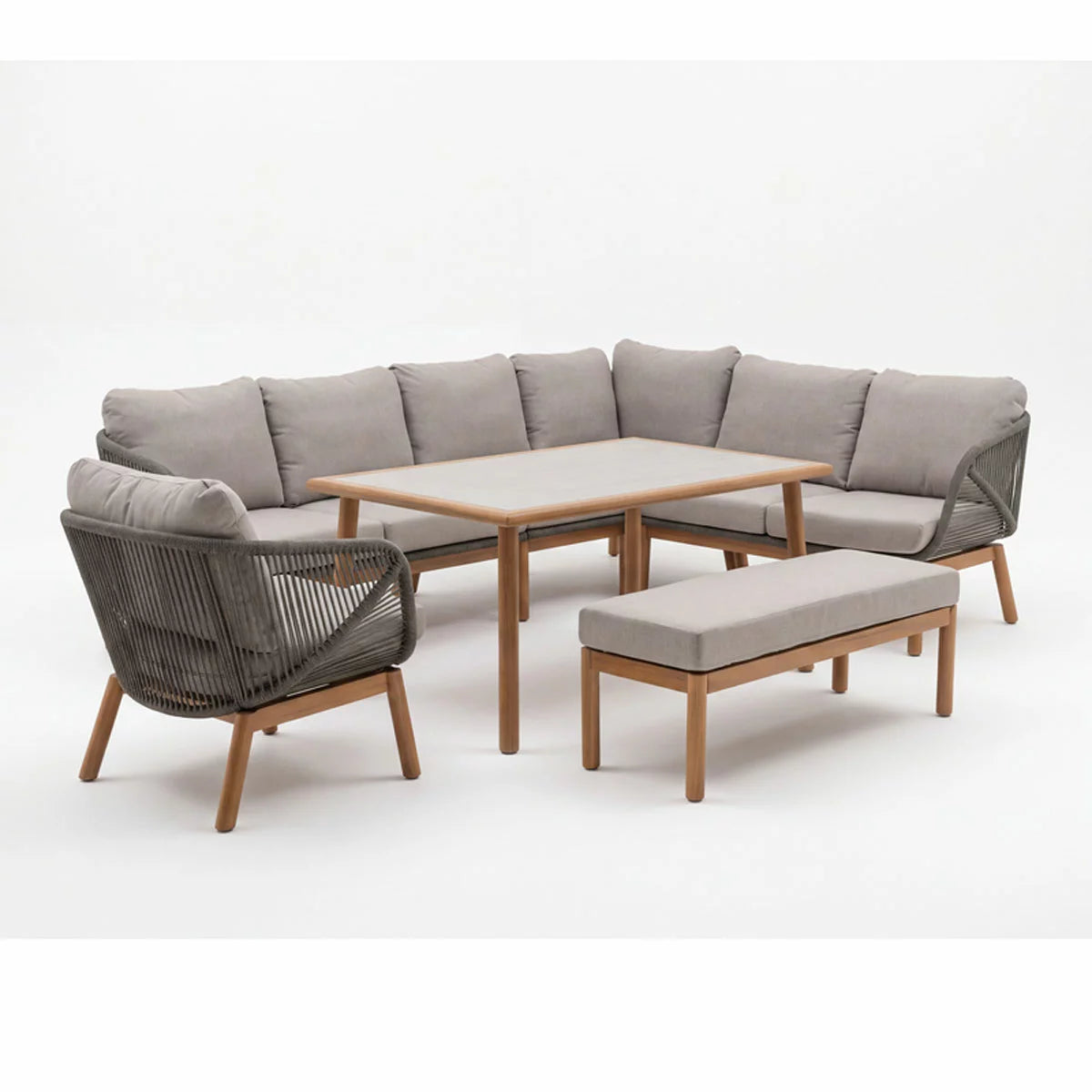 Bramblecrest Helsinki 4 Piece L-Shaped Patio Dining Set, view 7