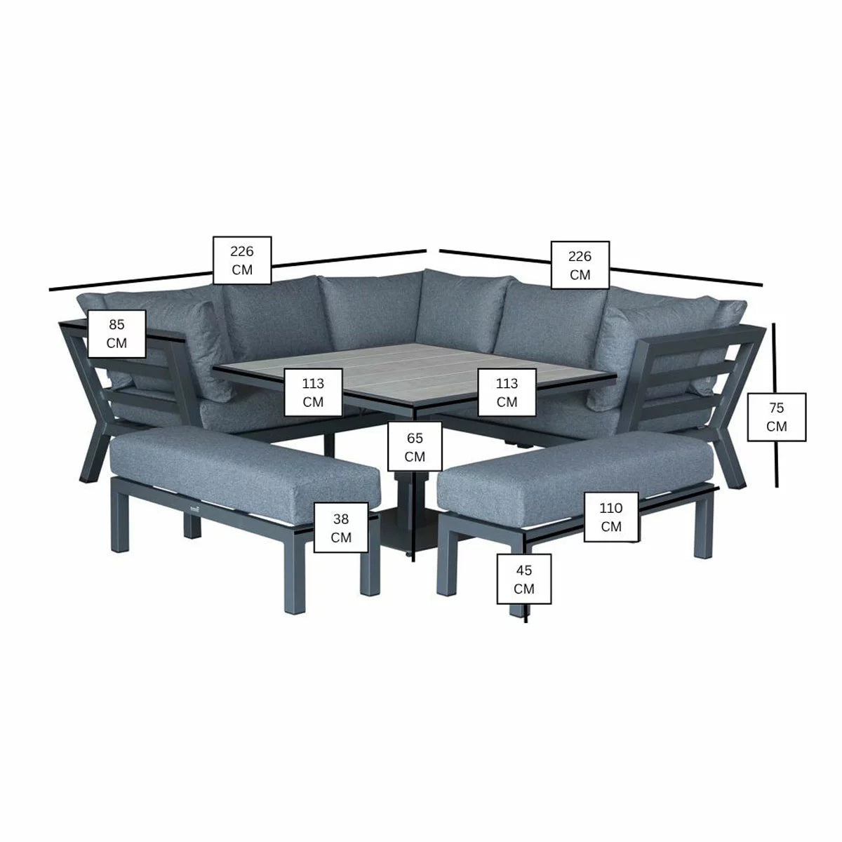 Bramblecrest San Marino 4 Piece Deep Seating Corner Patio Set, view 2