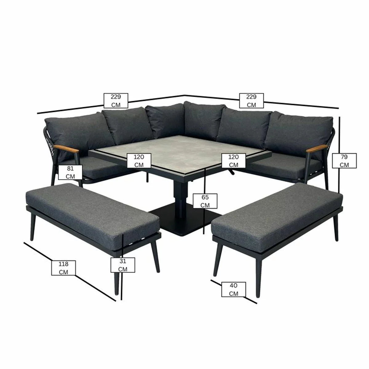 Bramblecrest Antibes 4 Piece Deep Seating Corner Patio Set, view 2