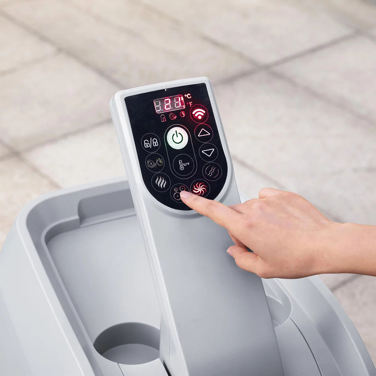 Lay-Z-Spa Santorini MaxHold EnergySense Smart Luxe HydroJet Pro, 7 Person Inflatable Spa, view 3
