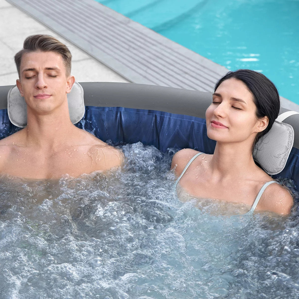 Lay-Z-Spa Santorini MaxHold EnergySense Smart Luxe HydroJet Pro, 7 Person Inflatable Spa, view 4