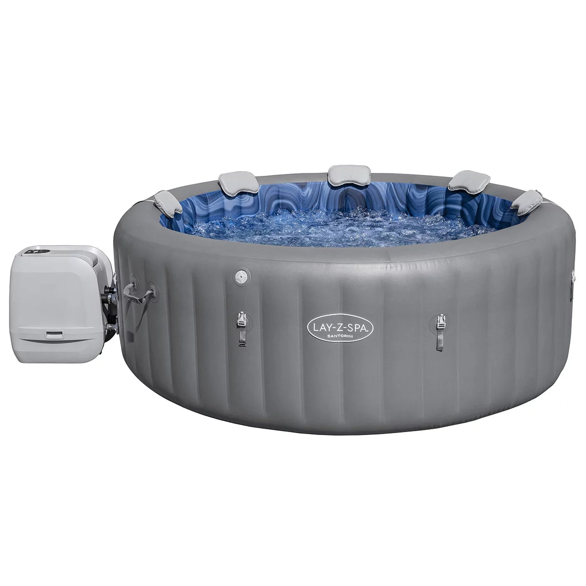 Lay-Z-Spa Santorini MaxHold EnergySense Smart Luxe HydroJet Pro, 7 Person Inflatable Spa, view 2