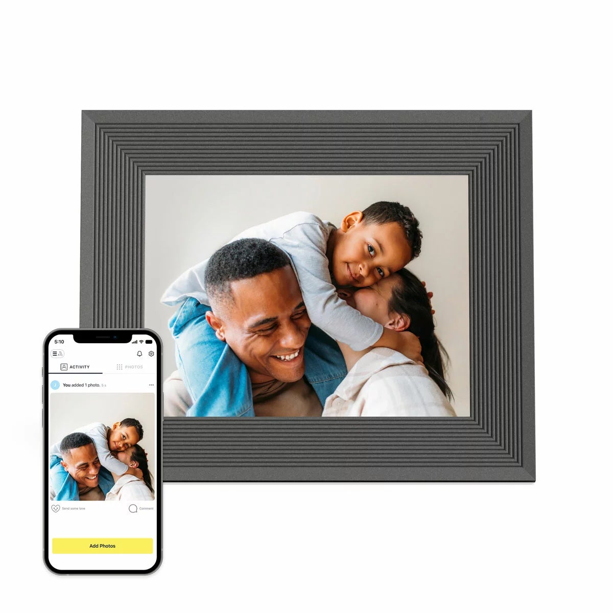 Aura Parker Frame, Reeded Slate, view 3