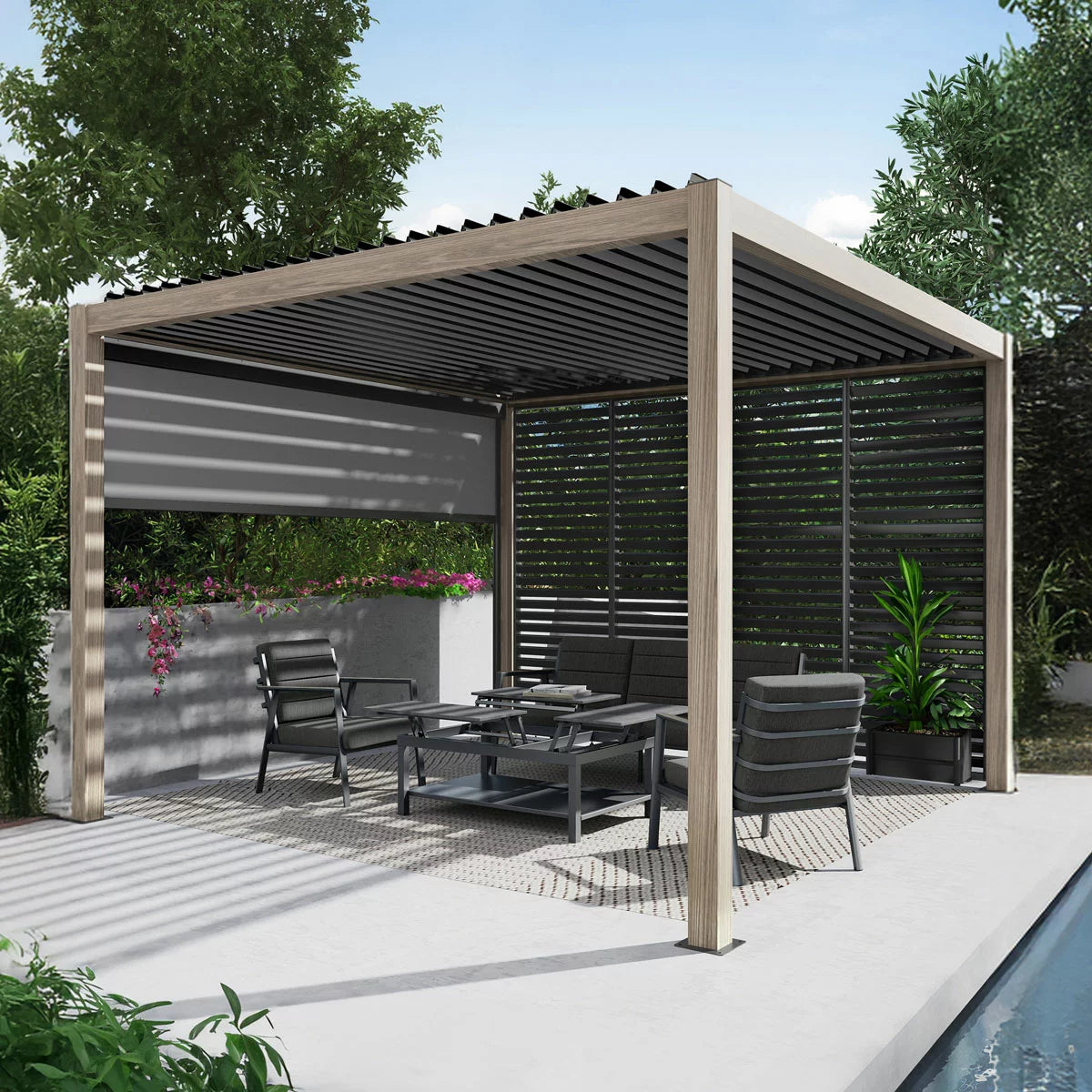 Pavillo Teak 11.5ft x 11.5ft Pergola (3.5m x 3.5m)